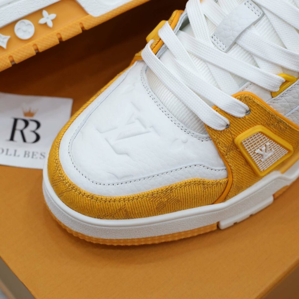 Giày Louis Vuitton Lv Trainer Yellow Monogram Denim Best Quality