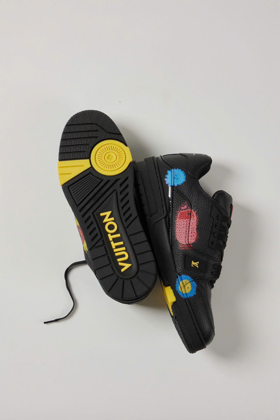 Giày Louis Vuitton x Yayoi Kusama LV Trainer Black Leather Best Quality