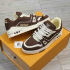 Giày Louis Vuitton LV Trainer #54 Nubuck Calf Leather Moka Brown Best Quality