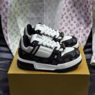 Giày Louis Vuitton LV Trainer Maxi Monogram Denim Black Best Quality