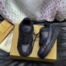 Giày Louis Vuitton LV Trainer Maxi Grained Black Best Quality