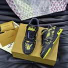 Giày Louis Vuitton LV Trainer #54 Printed Black Best Quality